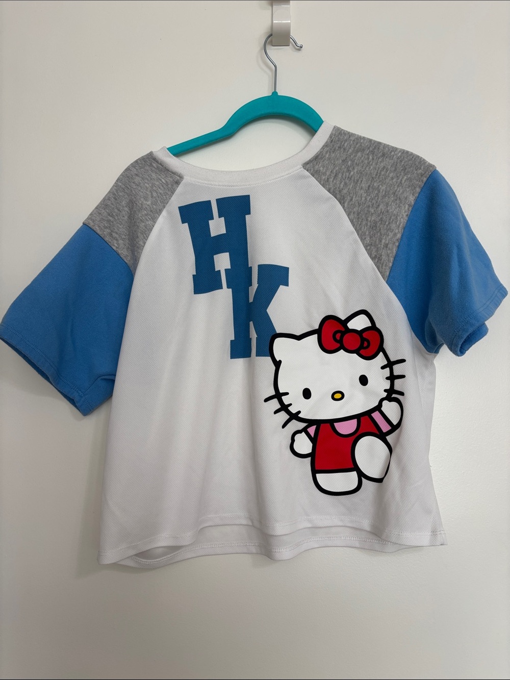 Hello Kitty White, Blue & Gray Raglan Tee